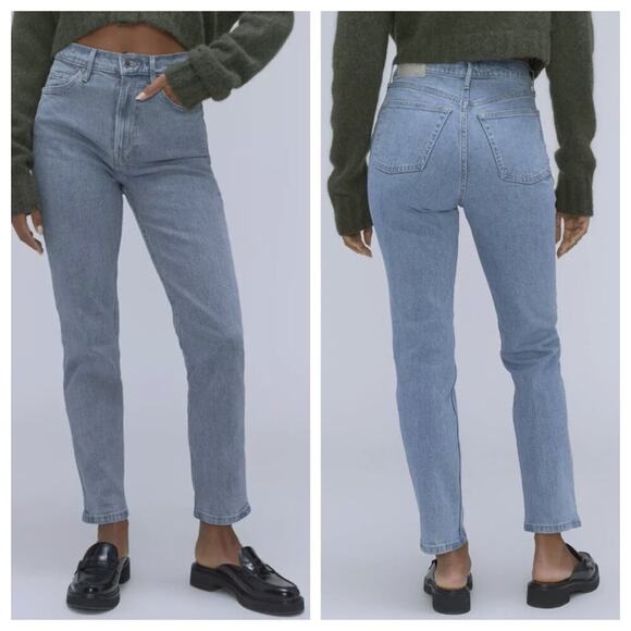Everlane Women's The Original Cheeky Jean Crop Stone Washed Sky Size 35 - Picture 1 of 10